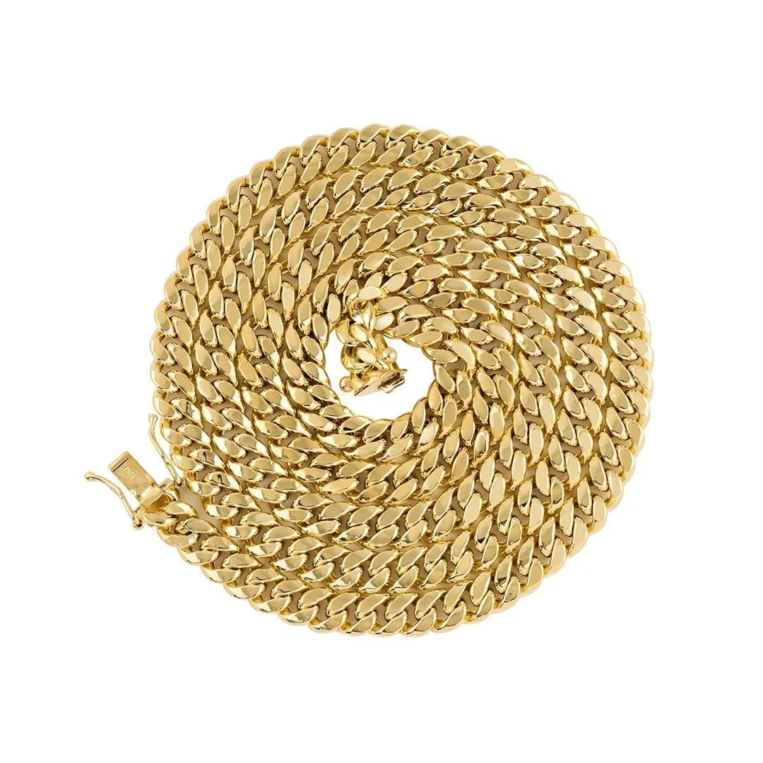 10k Yellow Gold Hollow Cuban Link Chain 5.5 mm