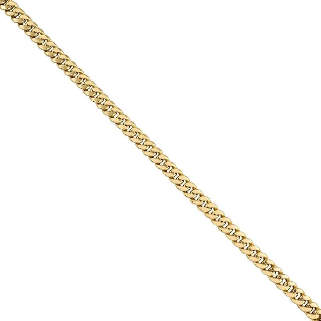 10k Yellow Gold Hollow Cuban Link Chain 5.5 mm