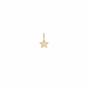 14K GOLD MIDI BITTY PAVE DIAMONDS STAR CHARM