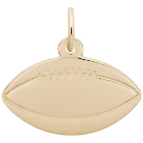 14K Yellow Gold Flat Football Charm