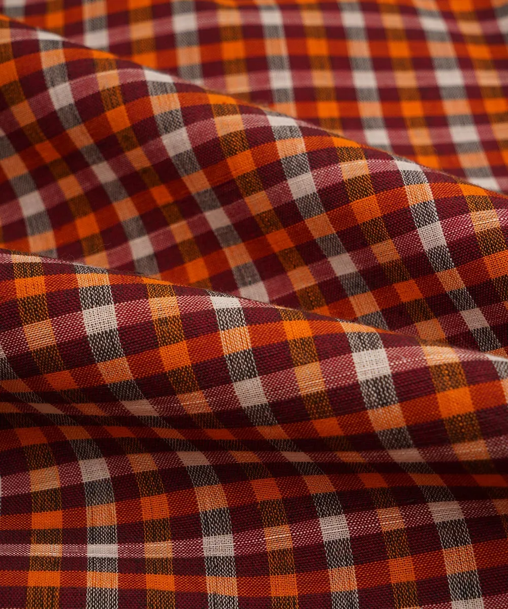 1.5m Multi color hand woven checks cotton mangalgiri material