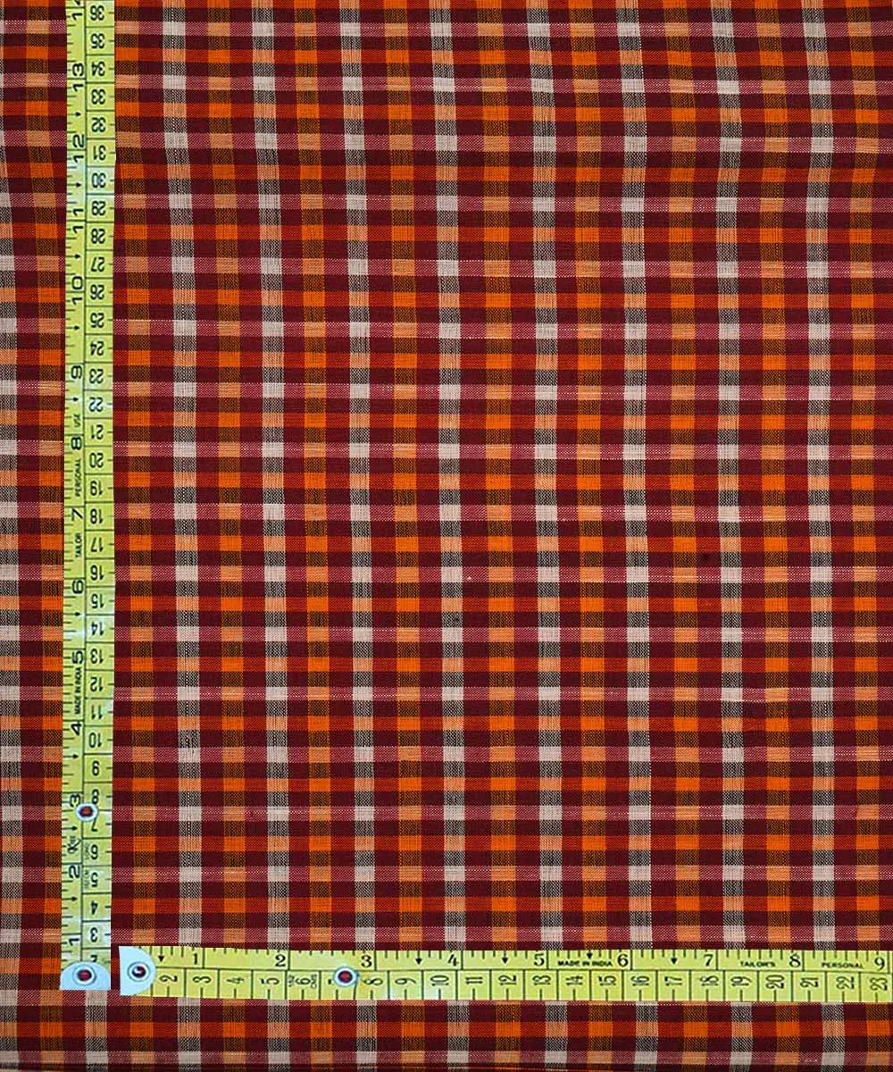 1.5m Multi color hand woven checks cotton mangalgiri material