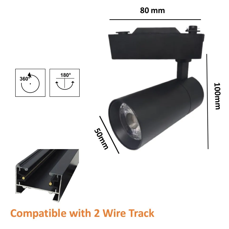 15w Cob Track Light 6007 Black body