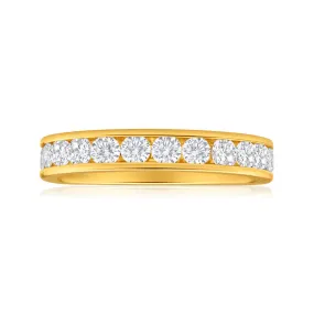 18ct Yellow Gold Ring With 1 Carat Of Channel Set Diamonds