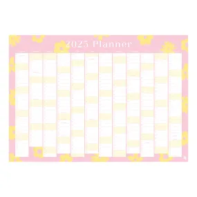 2025 Wall Planner - Flower Power Pink