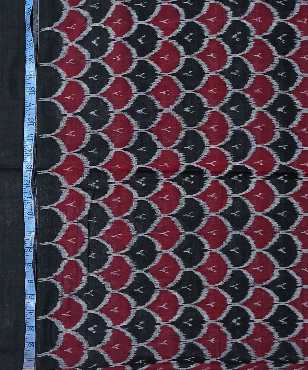 2.5m Black red hand woven cotton sambalpuri kurta material