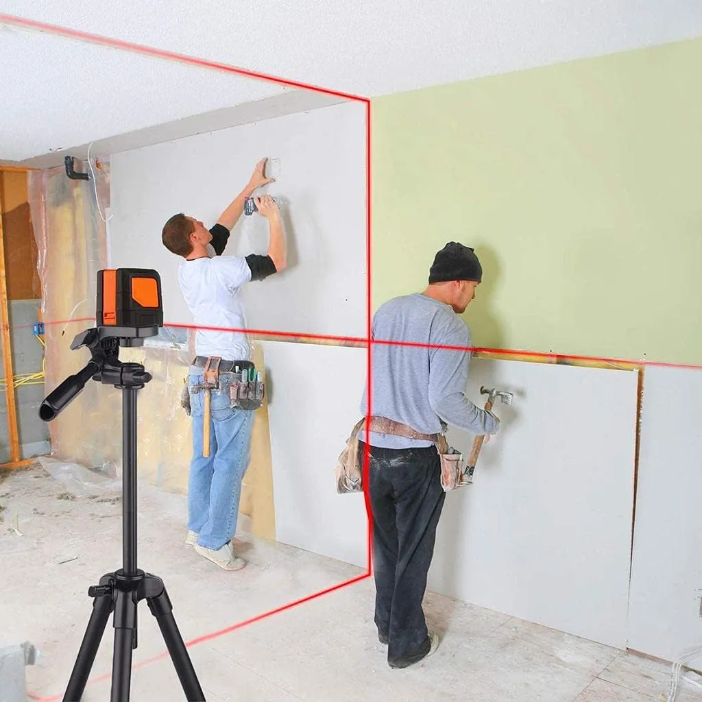 50-Foot Cross-Line Laser Level with Horizontal and Vertical Laser Alignment