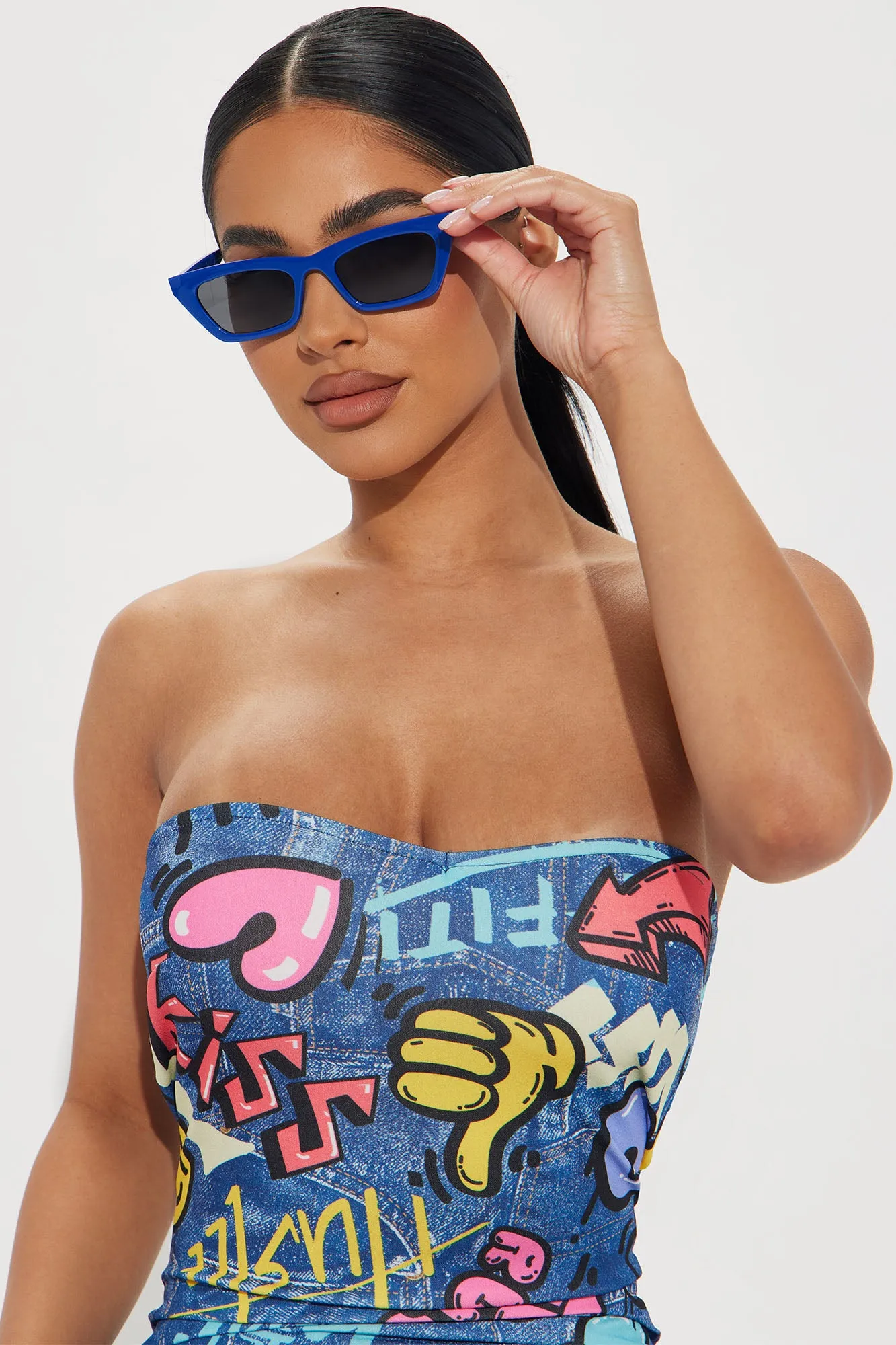 A Cute Angle Sunglasses - Blue