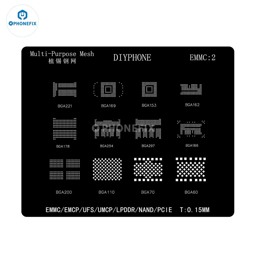 Amaoe BGA Reballing Stencil For EMMC/EMCP/UFS IC Chip Soldering