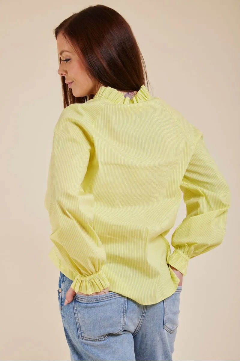 Amelia Stripe Blouse | Yellow Plum  | Bluse fra Mos Mosh