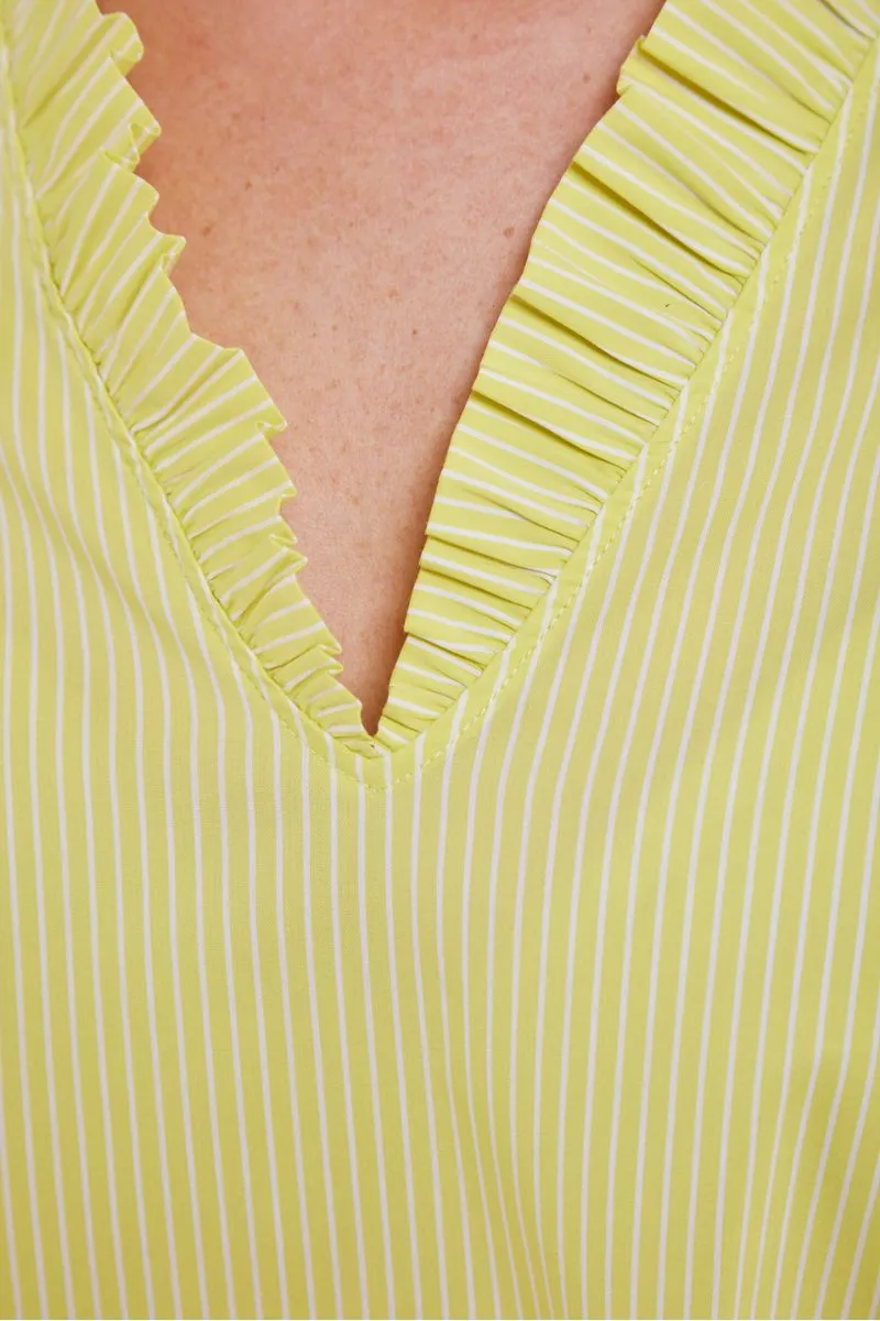 Amelia Stripe Blouse | Yellow Plum  | Bluse fra Mos Mosh