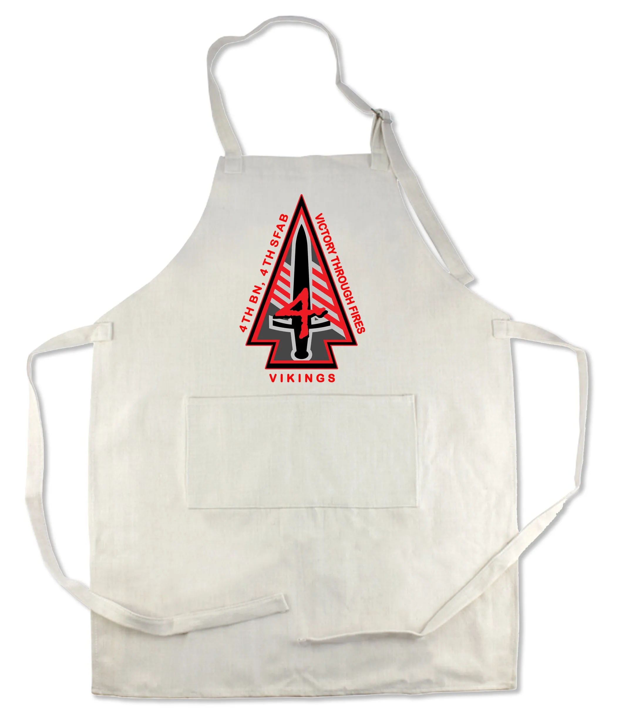 Apron 33" x 25" with large front pocket.