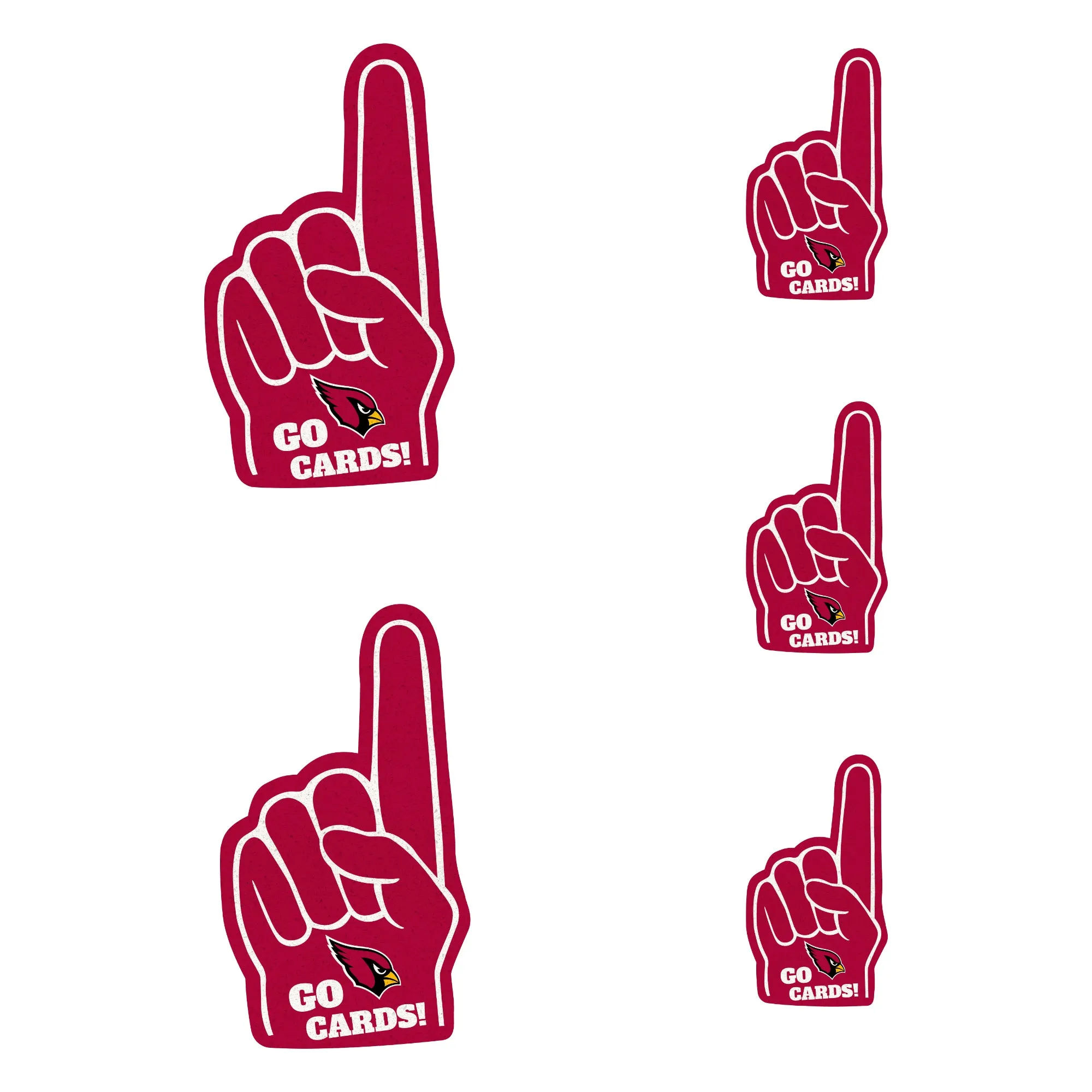 Arizona Cardinals: Foam Finger MINIS - Officially Licensed NFL Removable Adhesive Decal