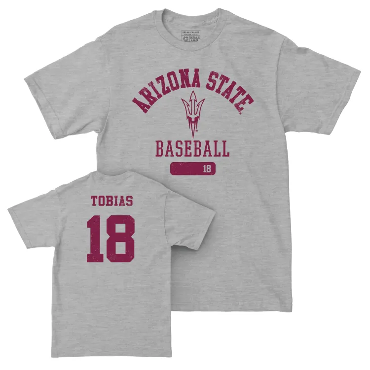 Arizona State Baseball Sport Grey Varsity Tee - Jacob Tobias