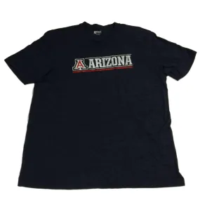 Arizona Wildcats Gear for Sports Navy Blue Grunge Logo SS Crew Neck T-Shirt (L)