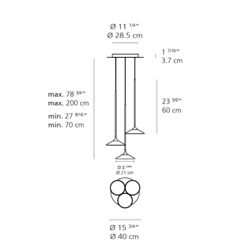 Artemide Orsa Cluster 3 suspension lamp LED