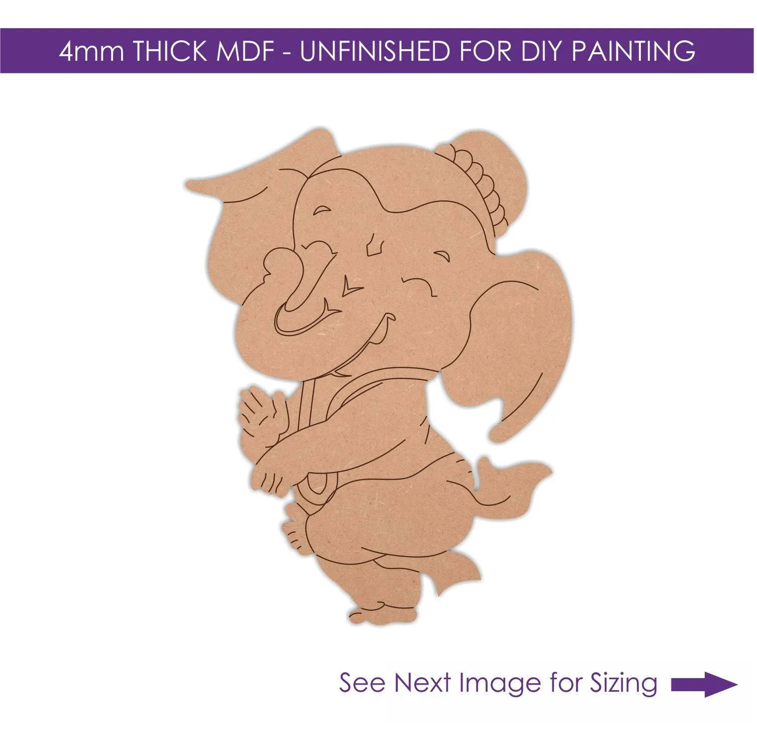 Baby Ganesha MDF Pre-Marked Cutout