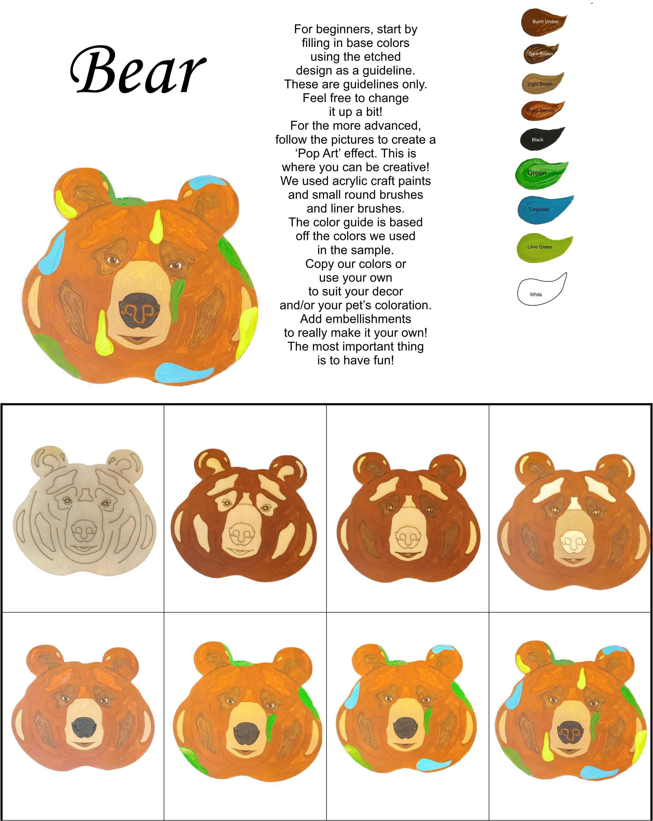 Bear-DIY Pop Art Paint Kit