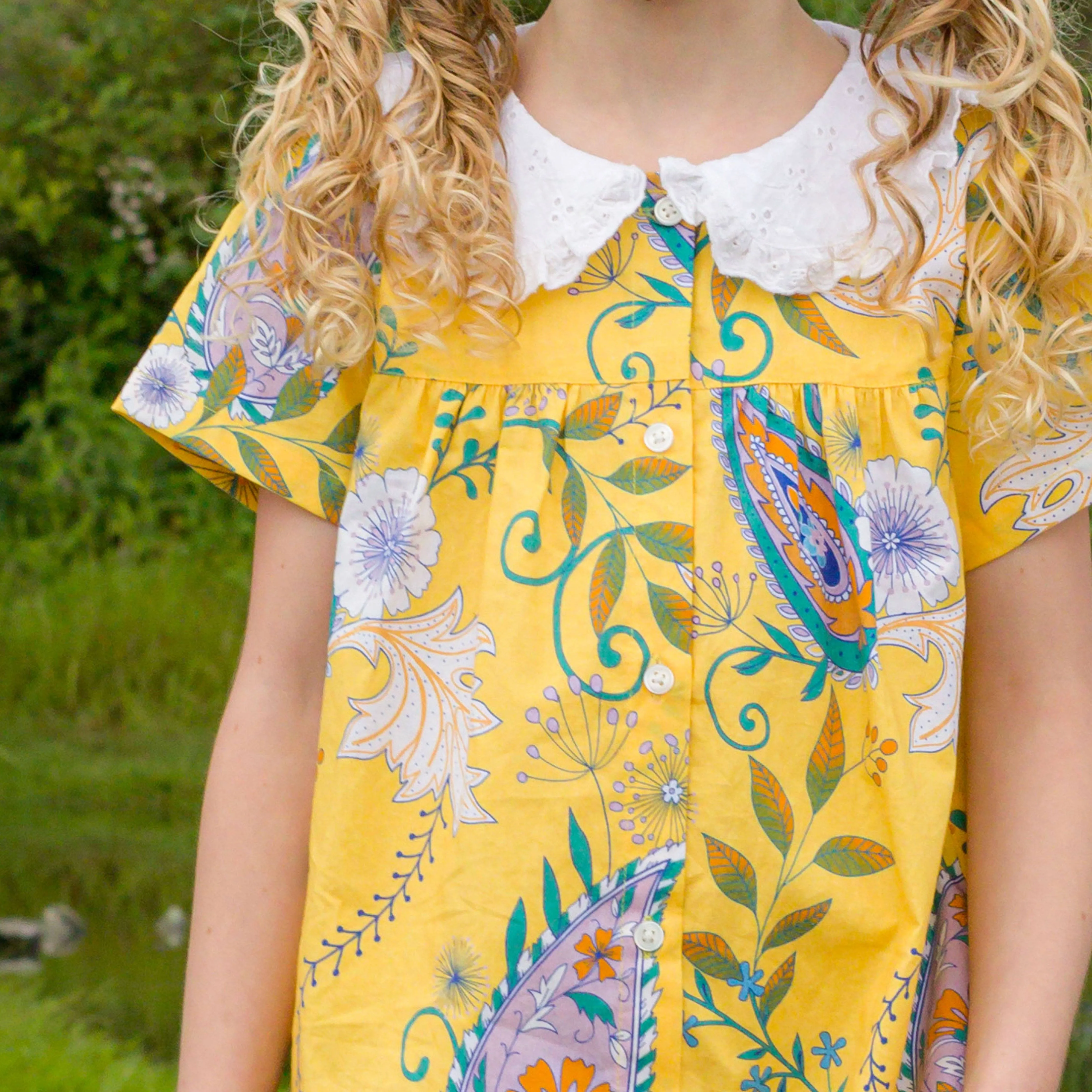 Beet World - Fae Dress - Sunshine Paisley: 2-3 Y