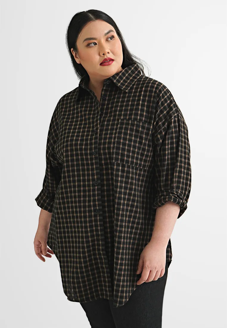 Binx Varsity Long Checkered Shirt