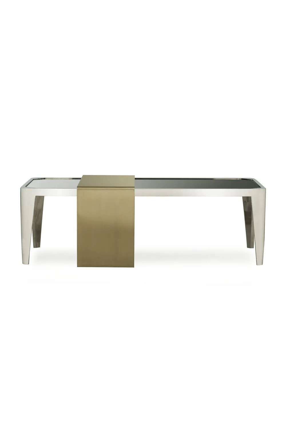 Black Glass with Nested Brass Coffee Table | Andrew Martin Kelly