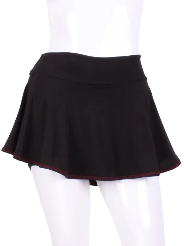 Black with Red Stitching Love "O" Skirt