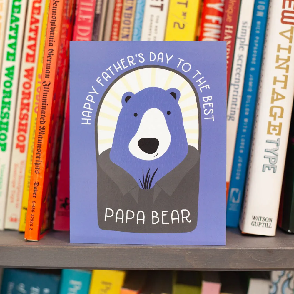 blue bear Father's Day card, papa bear Father's Day card, greeting card for dad