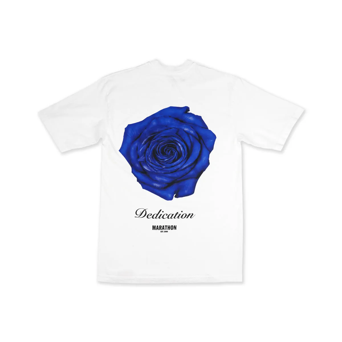 Blue Rose Dedication T-Shirt - White