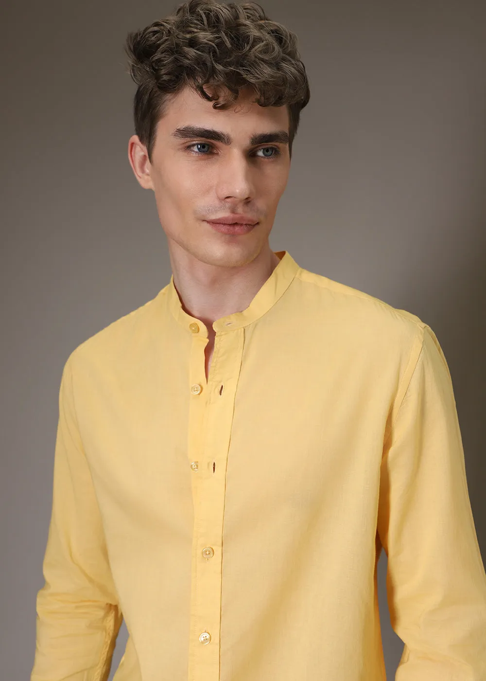 Bright Yellow Cotton Shirt