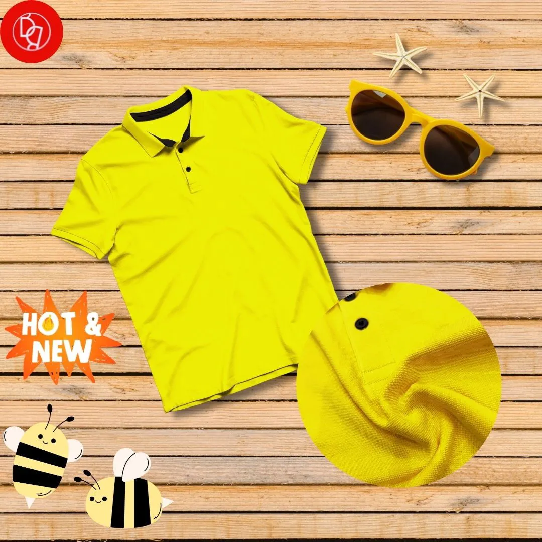 Bright Yellow Kids Polo