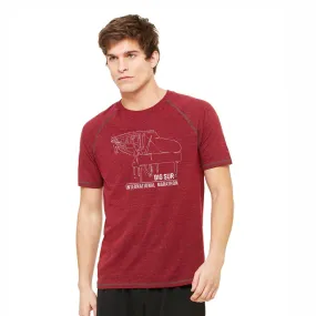 BSIM Men's Triblend Tee -Red Heather- Piano