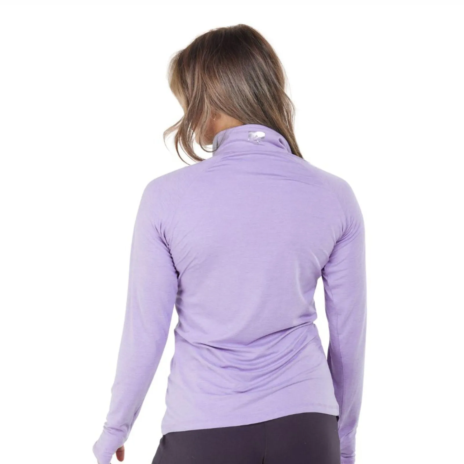 BSIM Women's Sueded 1/4 Zip -Lavender- Embroidery