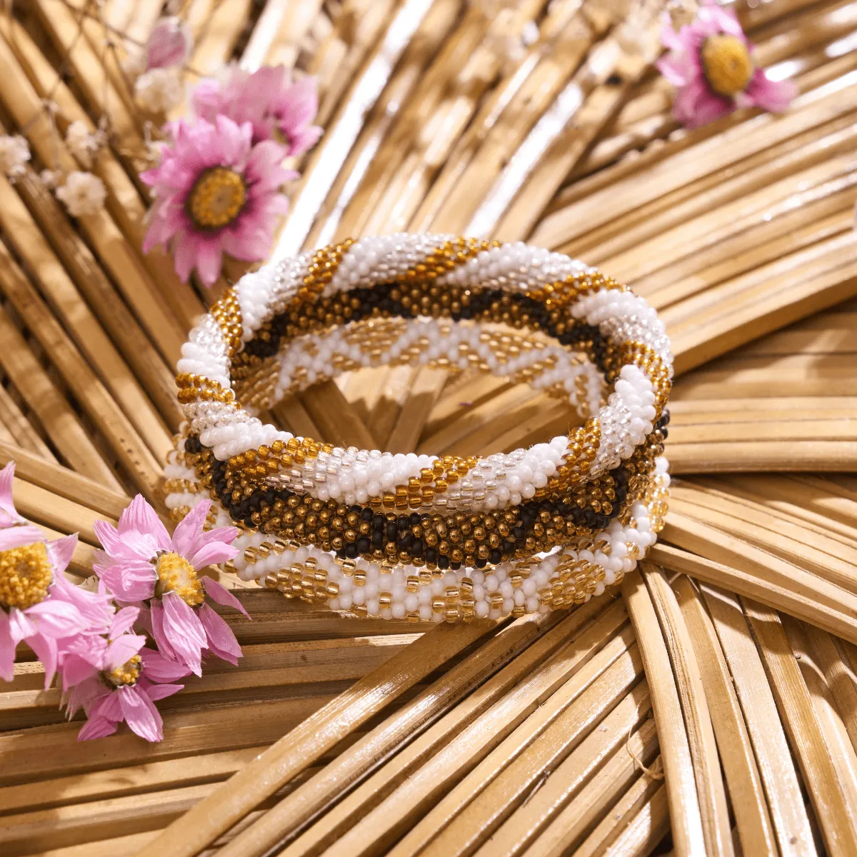 Caramel Dreams | Himalayan Glass Bead Bracelet