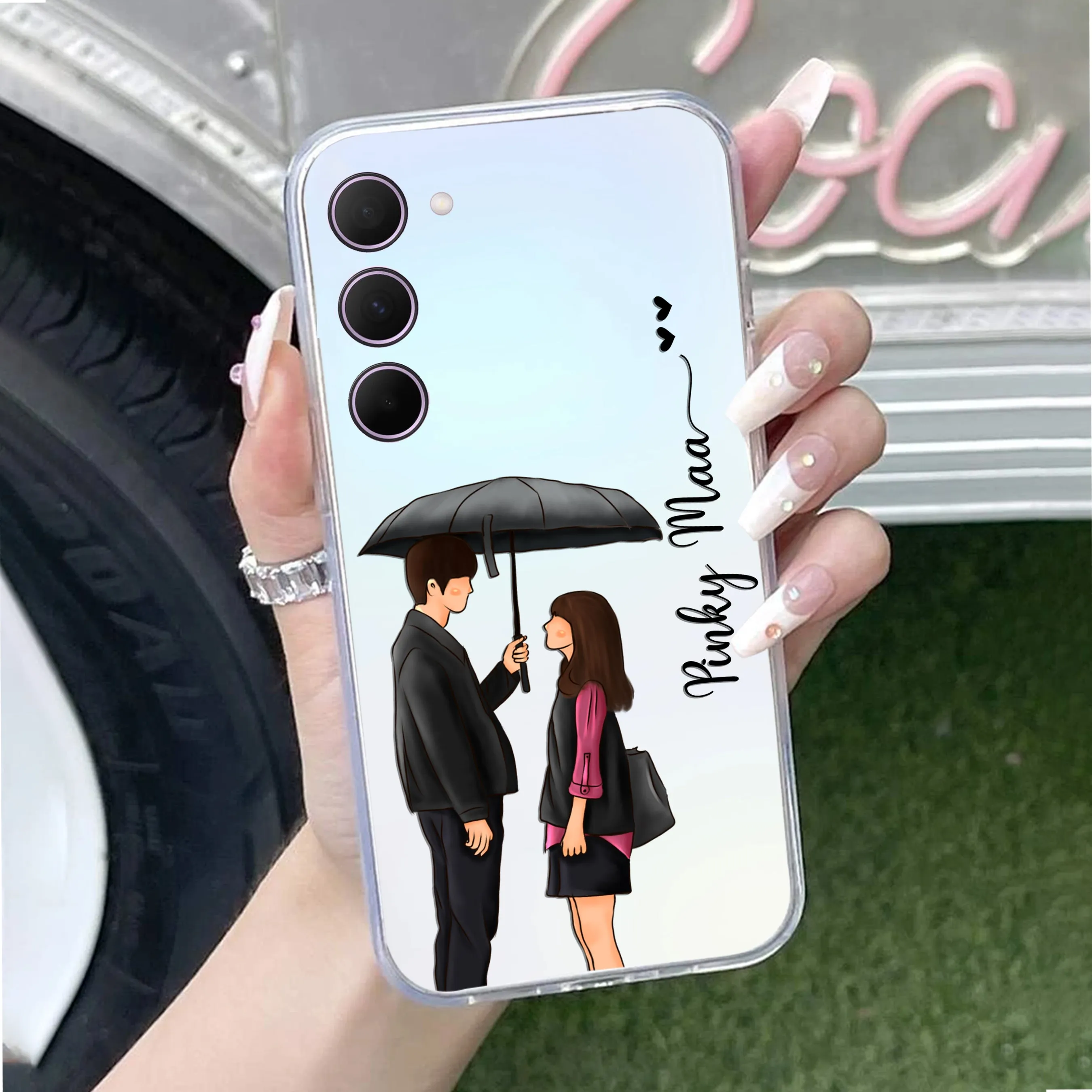 Caring Couple Customize Transparent Silicon Case For Samsung