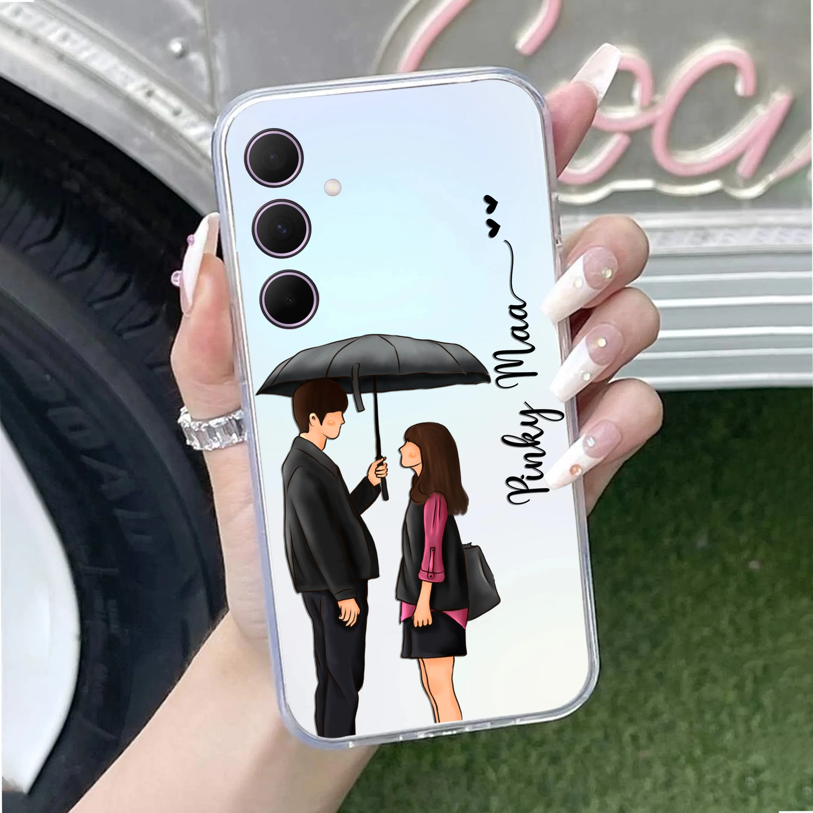 Caring Couple Customize Transparent Silicon Case For Samsung