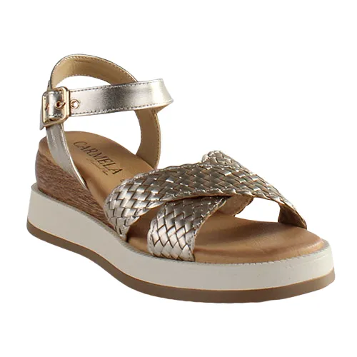 Carmela Ladies Wedge Sandals -  161391 - Gold