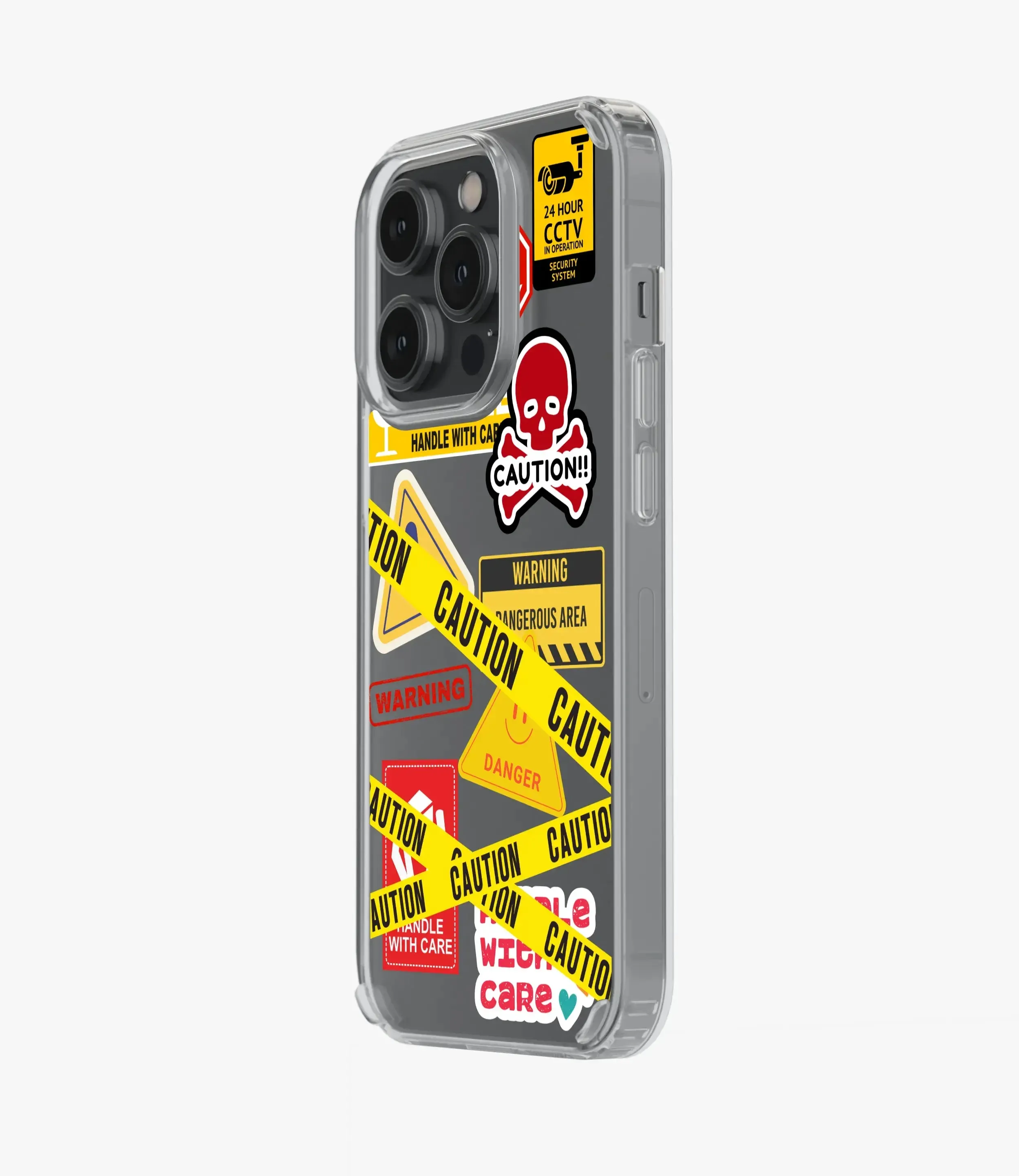 Caution Canvas Silicone Phone Case