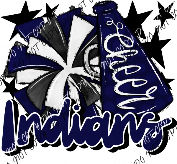 Cheer Mascot Indians DTF Transfer (See Color Options)