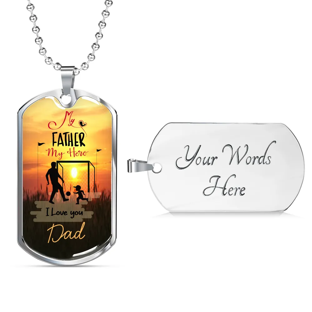 Cherished Dad Dog Tag Necklace