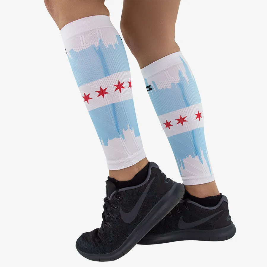 Chicago Flag Skyline Compression Leg Sleeves