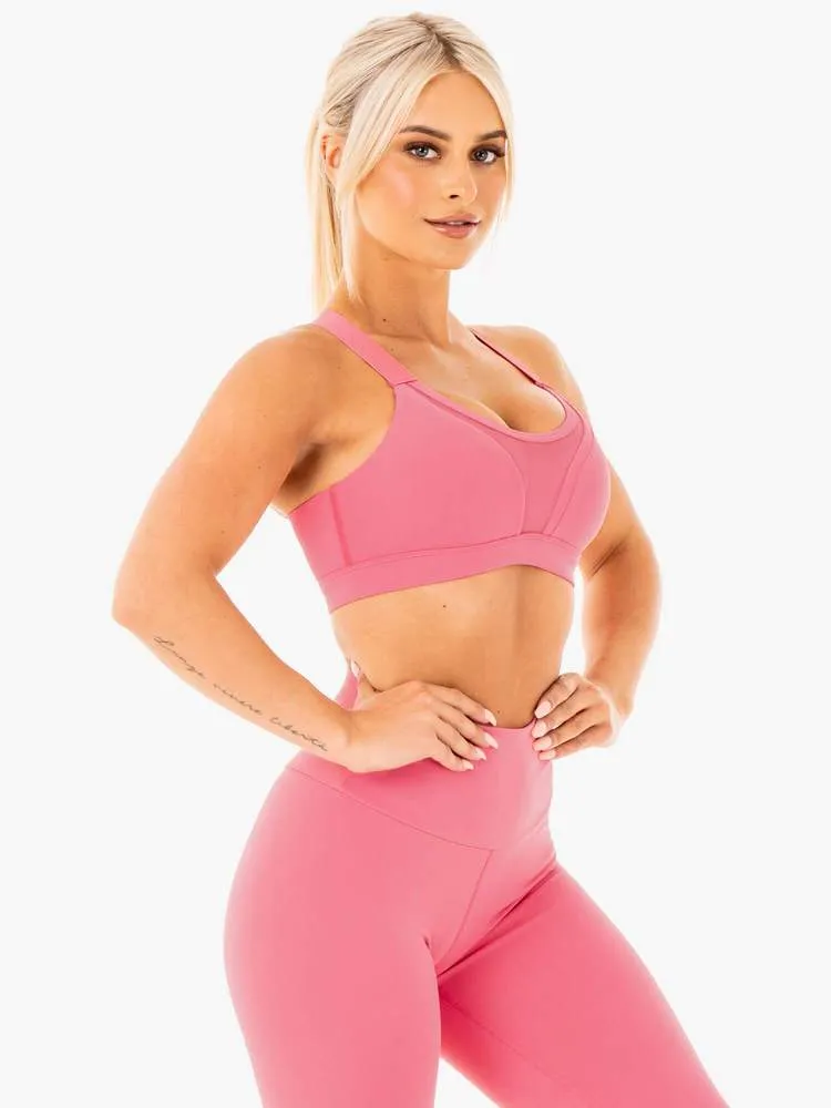 COLLIDE MESH CONTOUR SPORTS BRA PINK LEMONADE