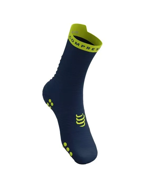 Compressport | Pro Racing Socks V4 | Run High | Blues / Green Sheen