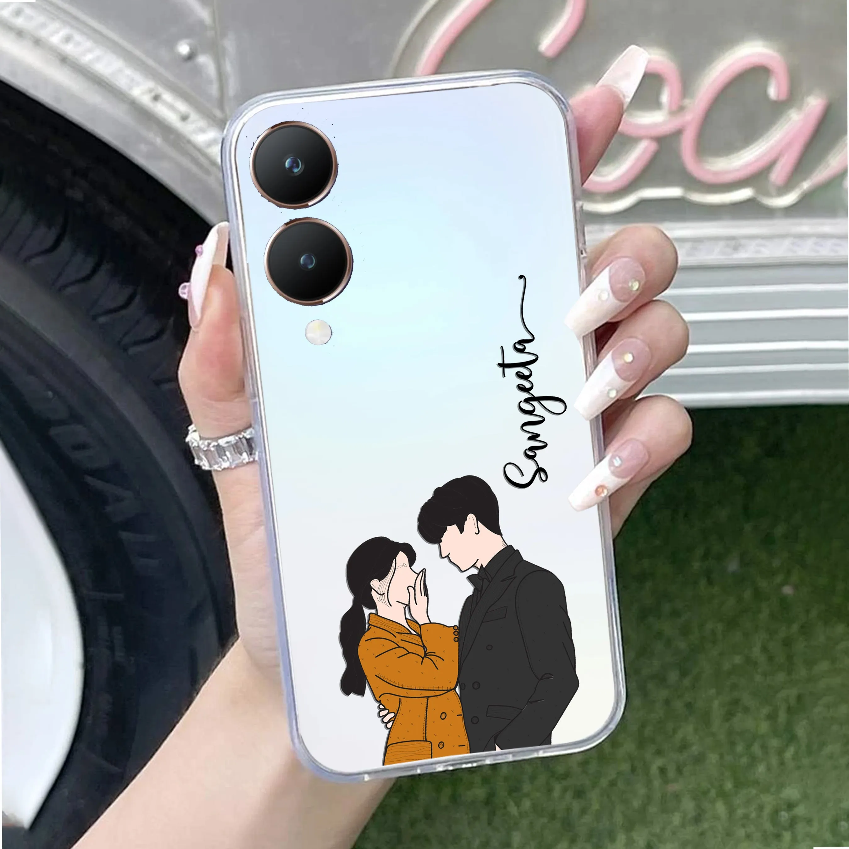 Couple Customize Transparent Silicon Case For Vivo