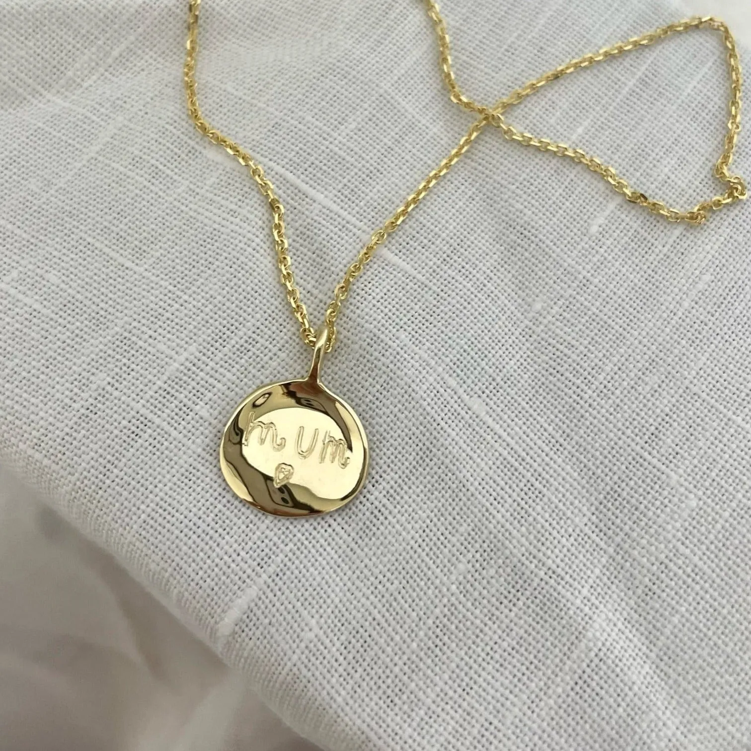 Custom Engraved Pendant | Yellow Gold