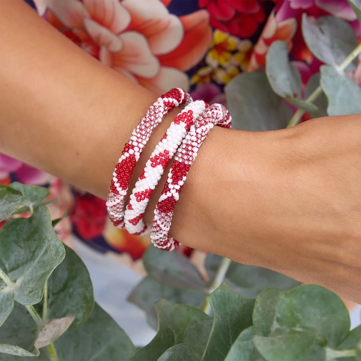 Dark Cherry | Himalayan Glass Bead Bracelet