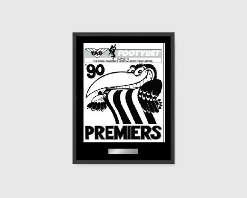 DELUXE COLLINGWOOD MAGPIES OFFICIAL WEG 1990 FRAMED POSTER