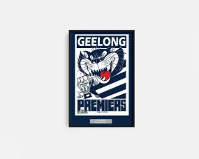 DELUXE GEELONG CATS OFFICIAL WEG ART  2022 FRAMED POSTER