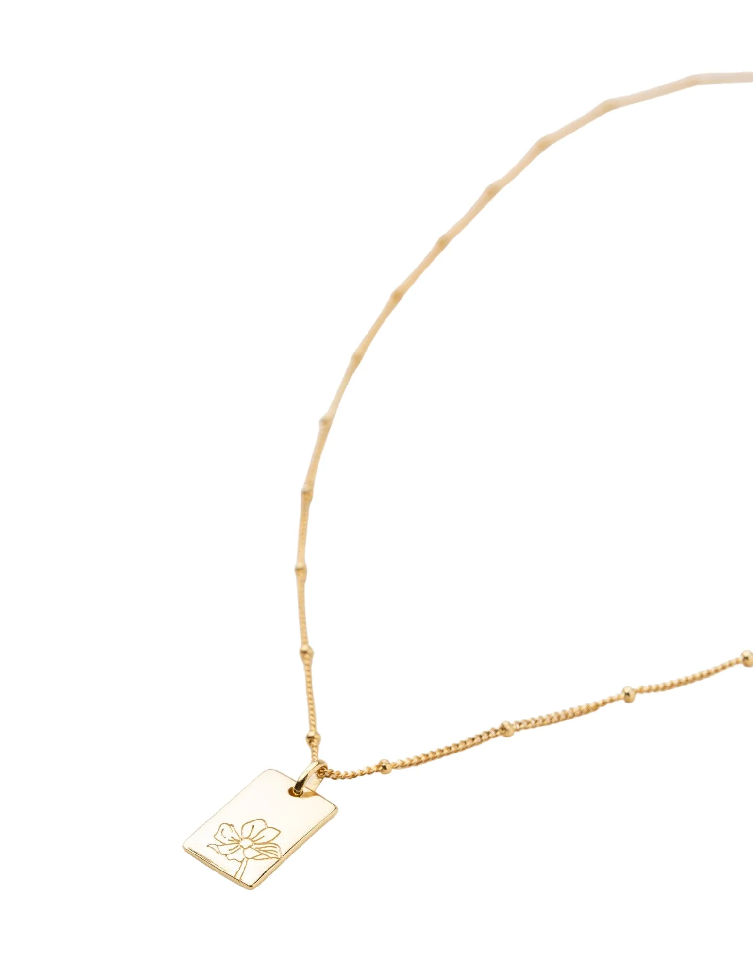 Elly Lou October Flower Necklace - Gold