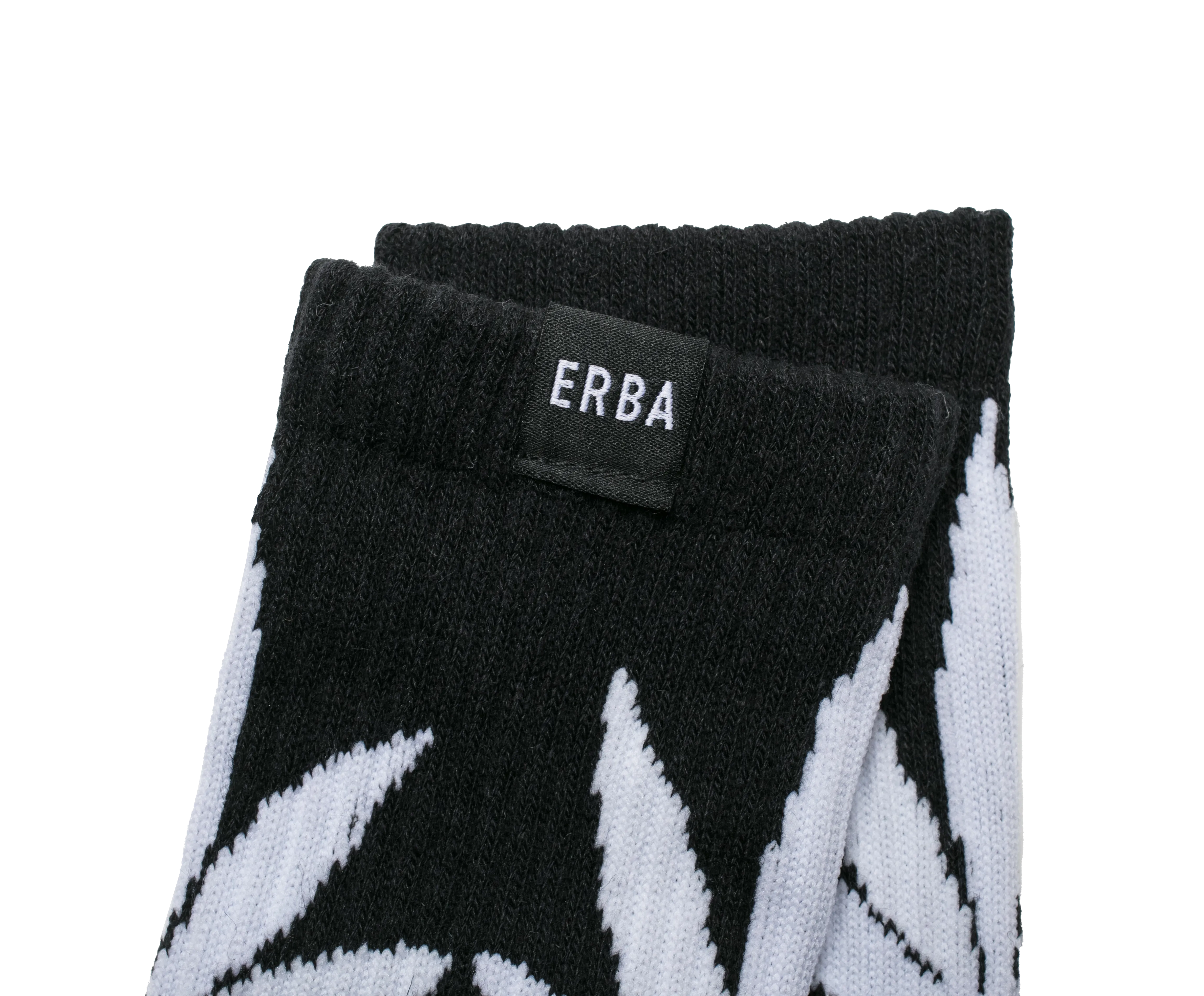 ERBA HEMP LEAF CREW SOCKS BLACK