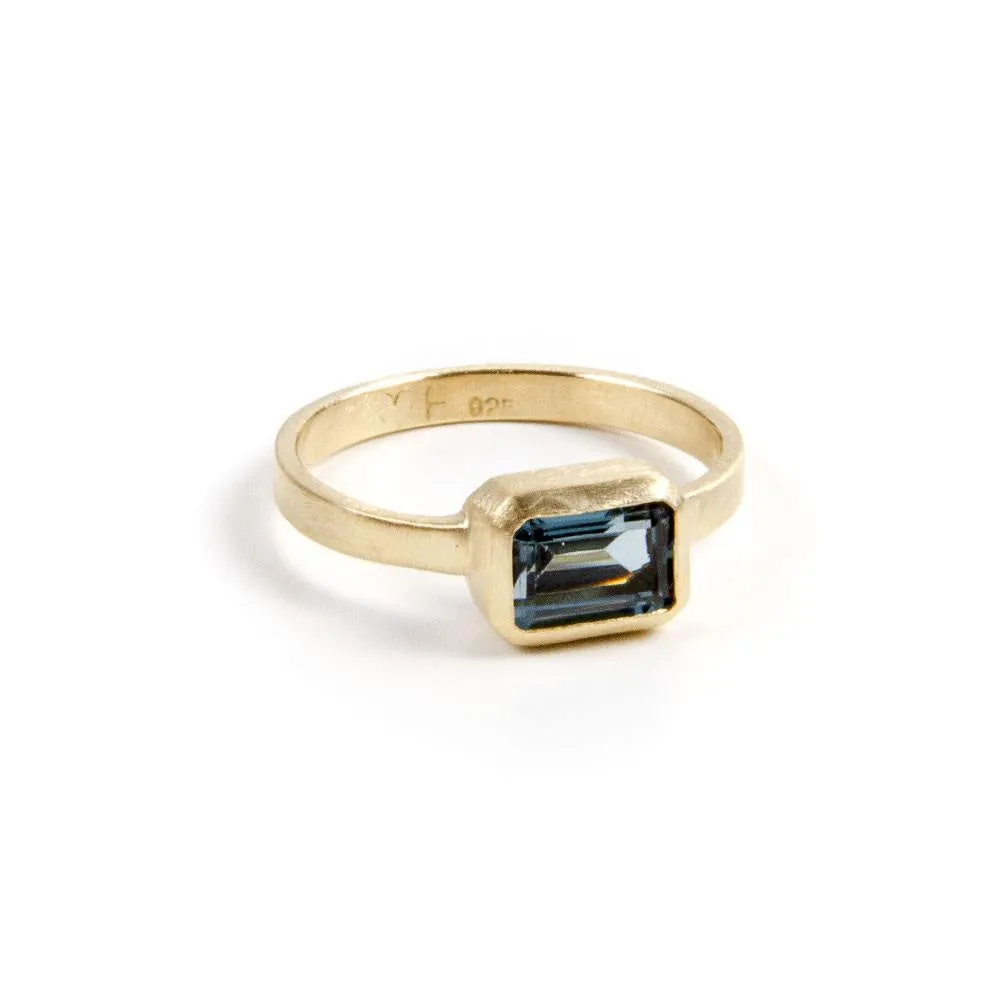 Fairley London Blue Topaz Deco Ring